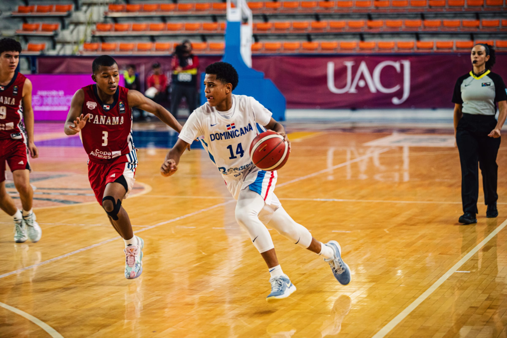 Malvin Durán de República Dominicana, durante el Centrobasket U15 de 2024, celebrado en el UACJ. (Foto: FIBA)