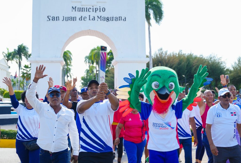 Recorrido de la antorcha de los Juegos Centroamericanos y del Caribe 2026 por la ciudad de San Juan de la Maguana, en San Juan de la Maguana 12 de Mayo del 2026. (Crédito: Prensa JCC 2026)