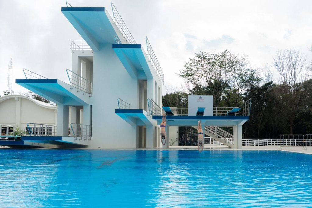 Piscina del Centro Acuático del Centro Olímpico Juan Pablo Duarte. (Crédito: Prensa MIVHED)
